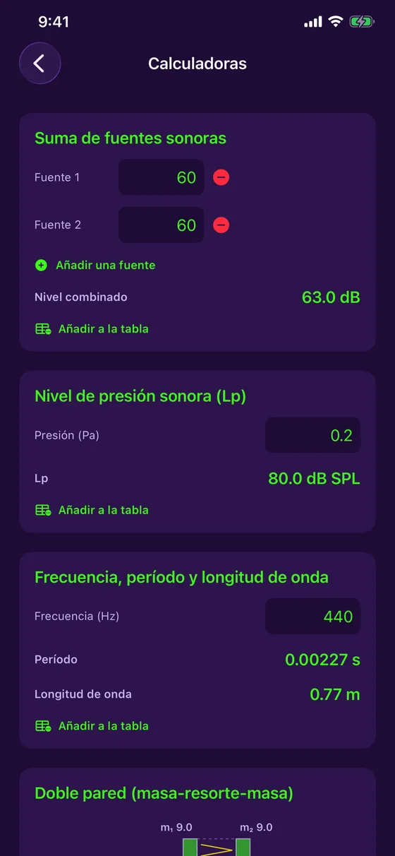 Calculadoras acústicas