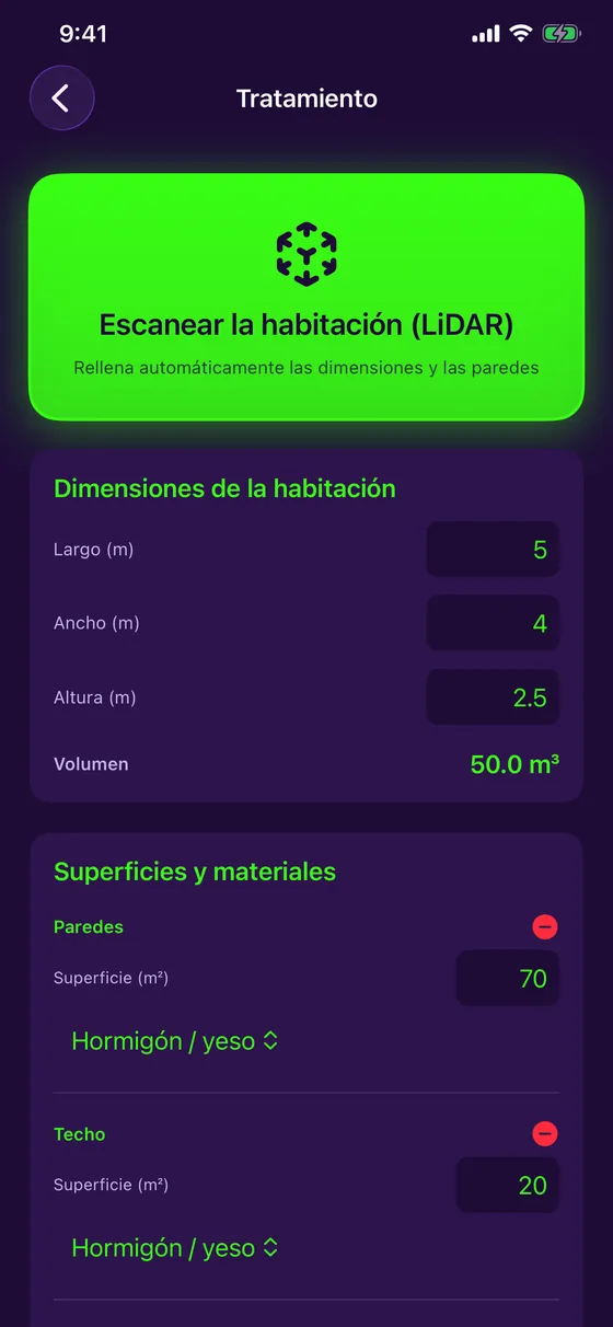 Escaneo de sala con LiDAR