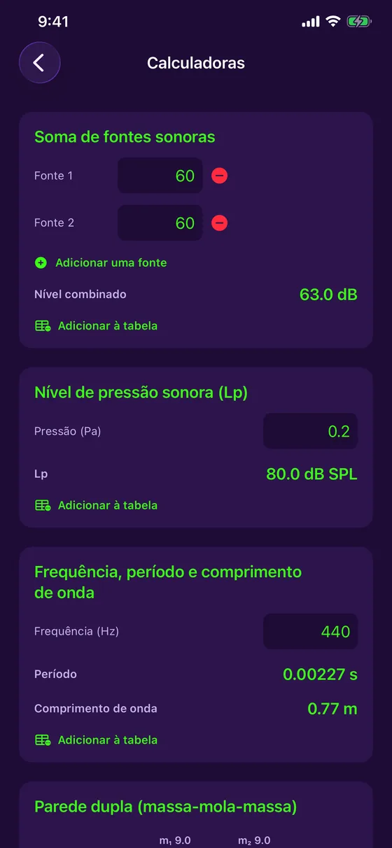 Calculadoras acústicas